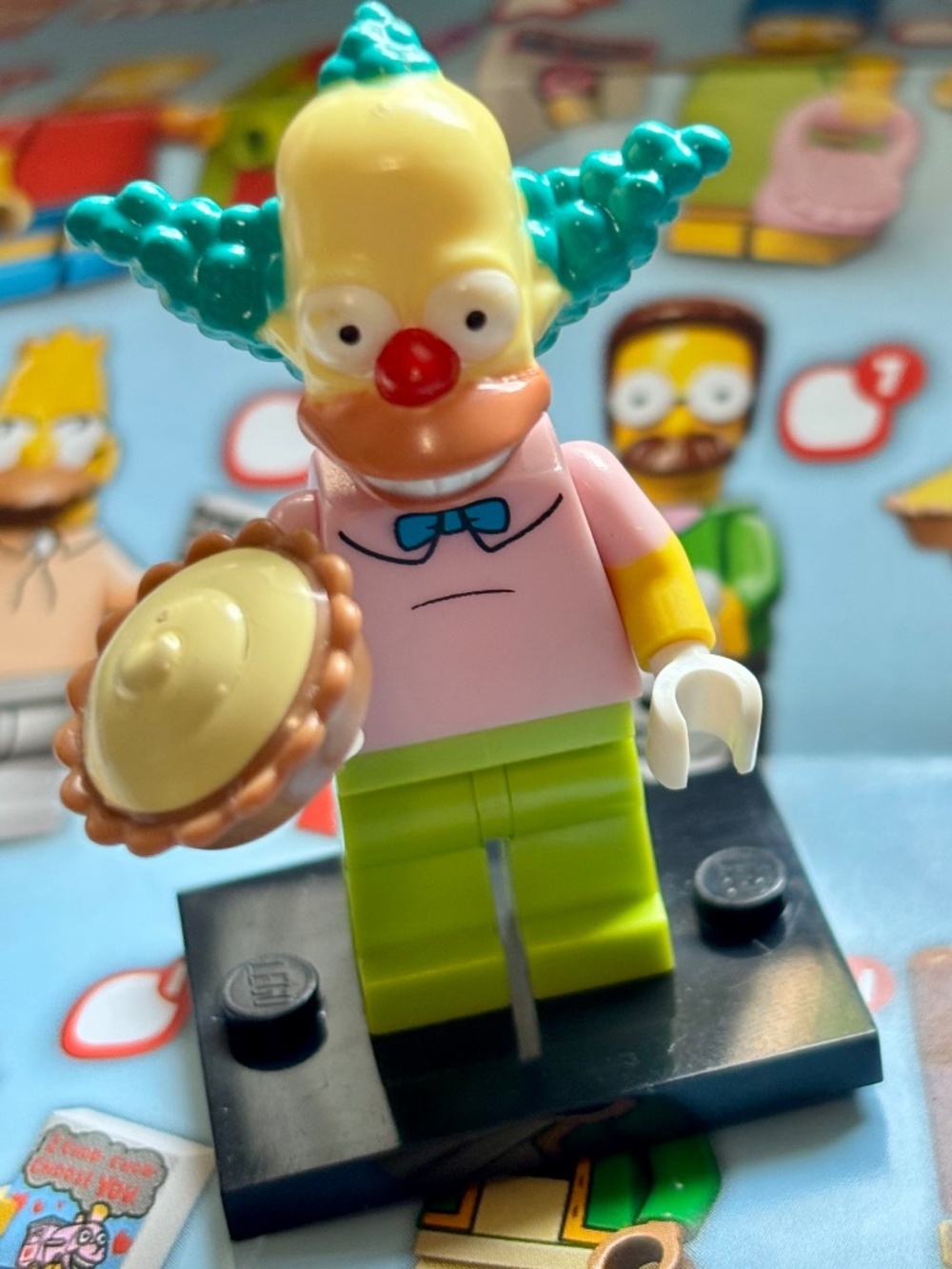 LEGO The Simpsons, Series 1 "Krusty the Clown" colsim-8 with stand, pamphlet & a